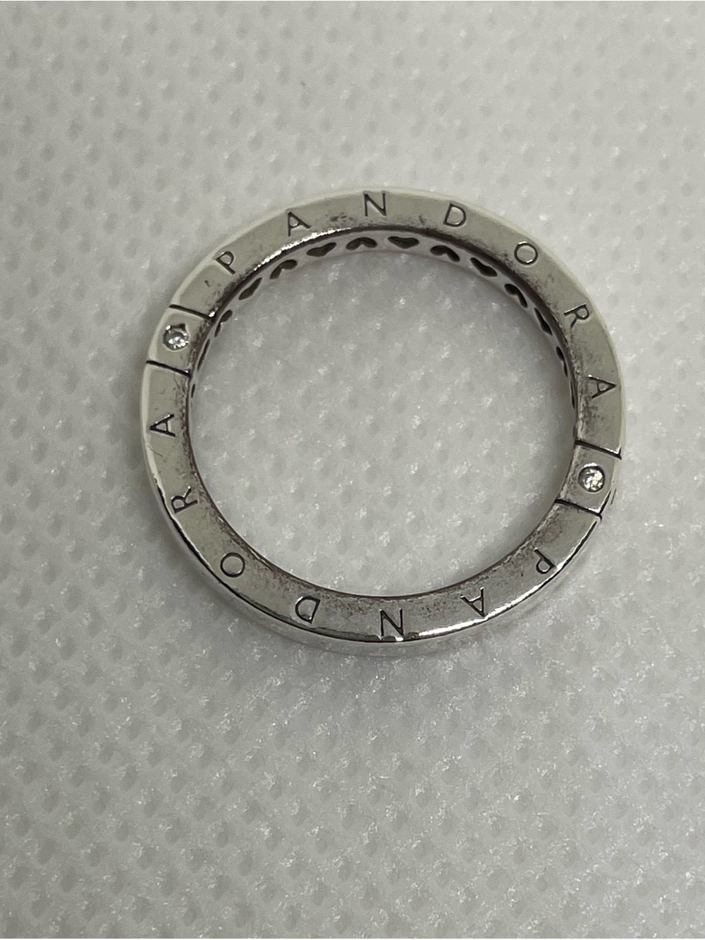 Pandora Logo and Hearts Ring